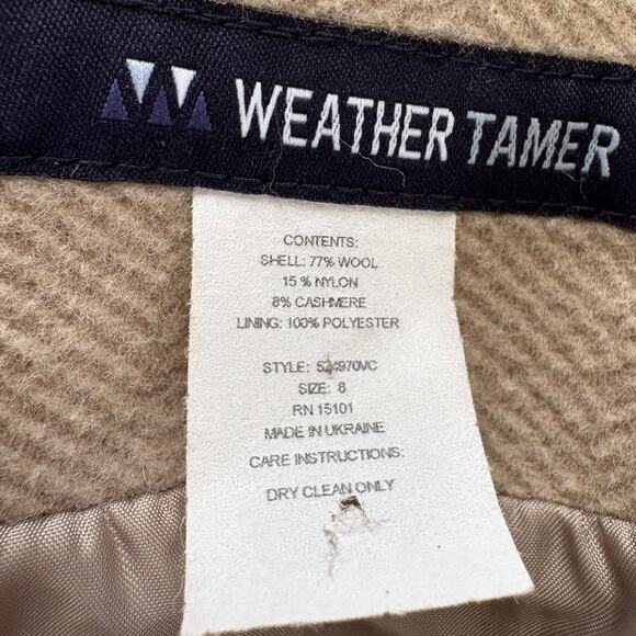 VTG Weather Tamer Wool Cashmere Wrap Coat 8 Midi Quite Lux Overcoat Classic Chic - Picture 5 of 6